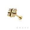MULTI CZ SQUARE TOP THREADLESS (PUSH IN) 316L SURGICAL STEEL LABRET SET
